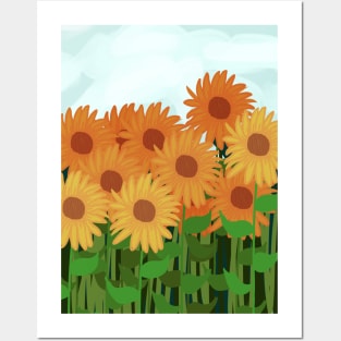 Sunflower Field Posters and Art